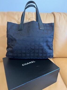 Chanel Travel Line Tote Bag in black Nylon